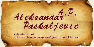 Aleksandar Paskaljević vizit kartica